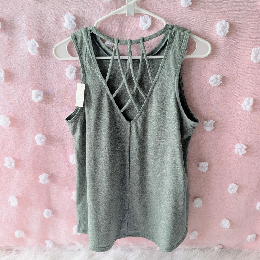 Maurices, Criss Cross Tank, Women's, X-Small, Green, New With Tags
